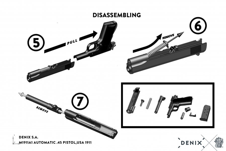 Pistolet COLT45 M1911 NOIR - Démontable