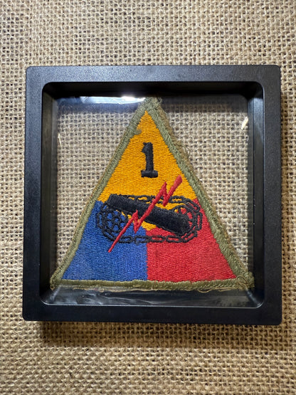 Patch US 1st Armored Division Green "Europe" Cadre 3D
