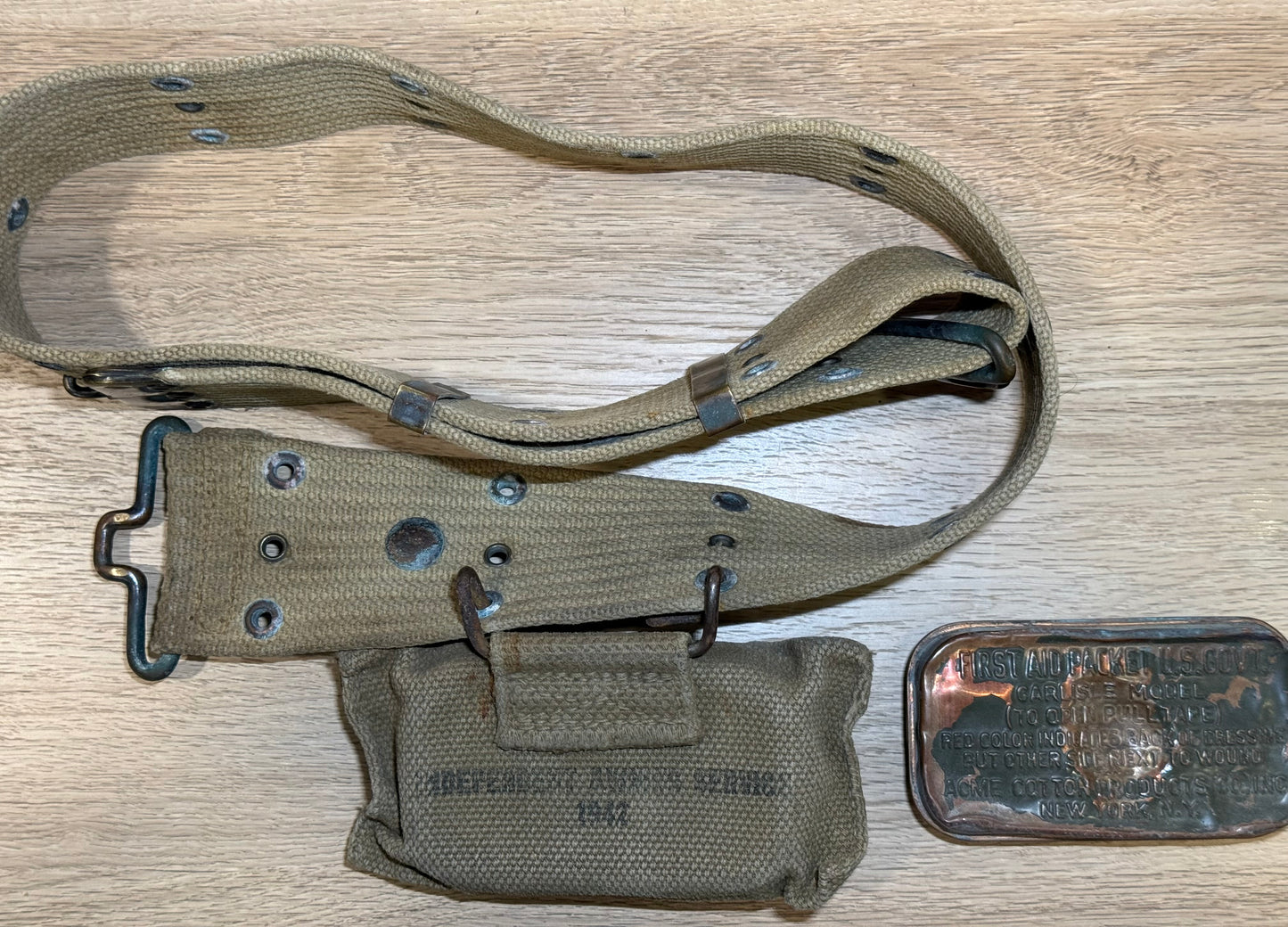 Ceinturon M1936 (Laiton) + Pochette First Aid 1940