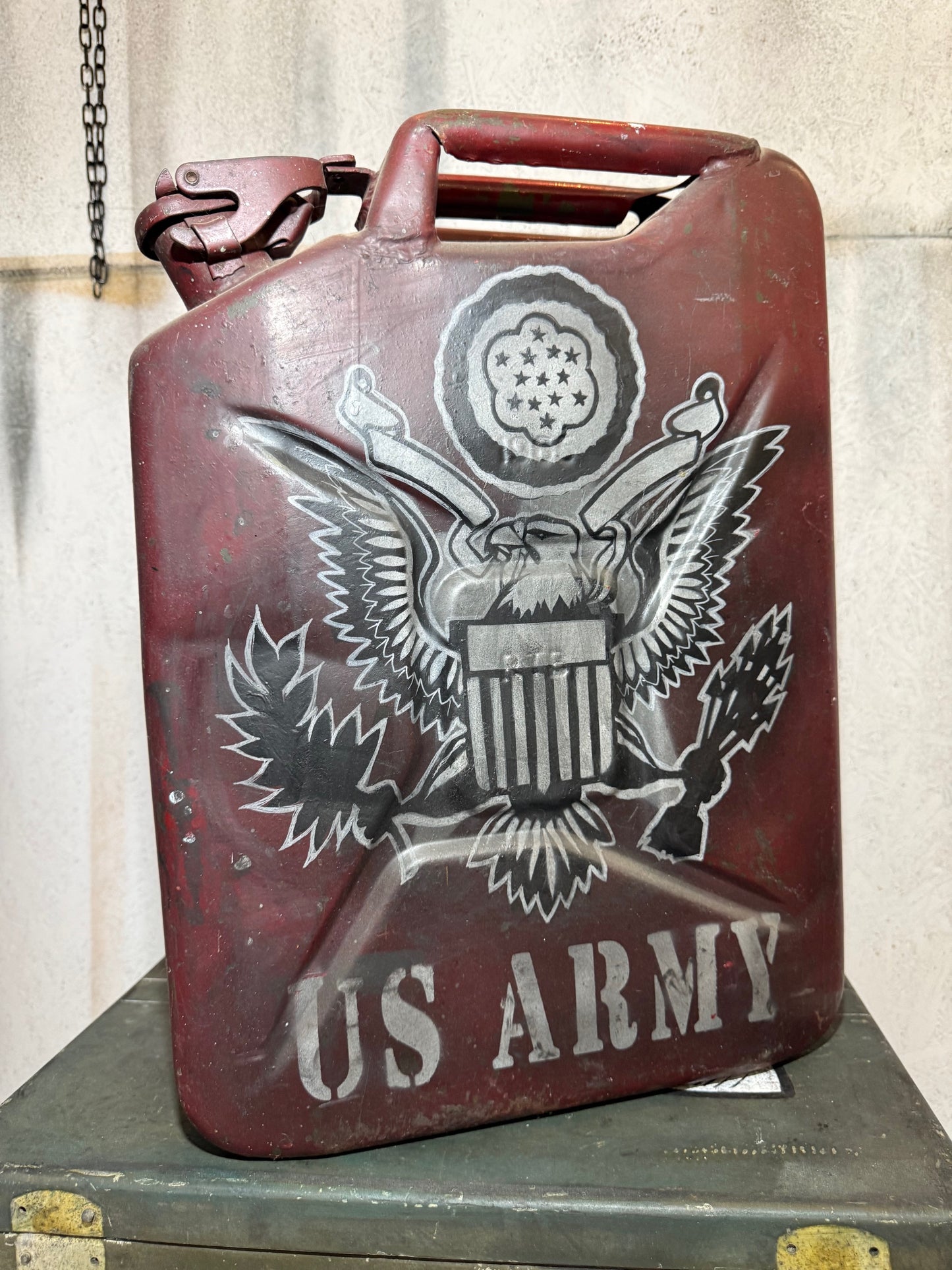 JERRYCAN US ARMY-CORBEAU (Fait main)