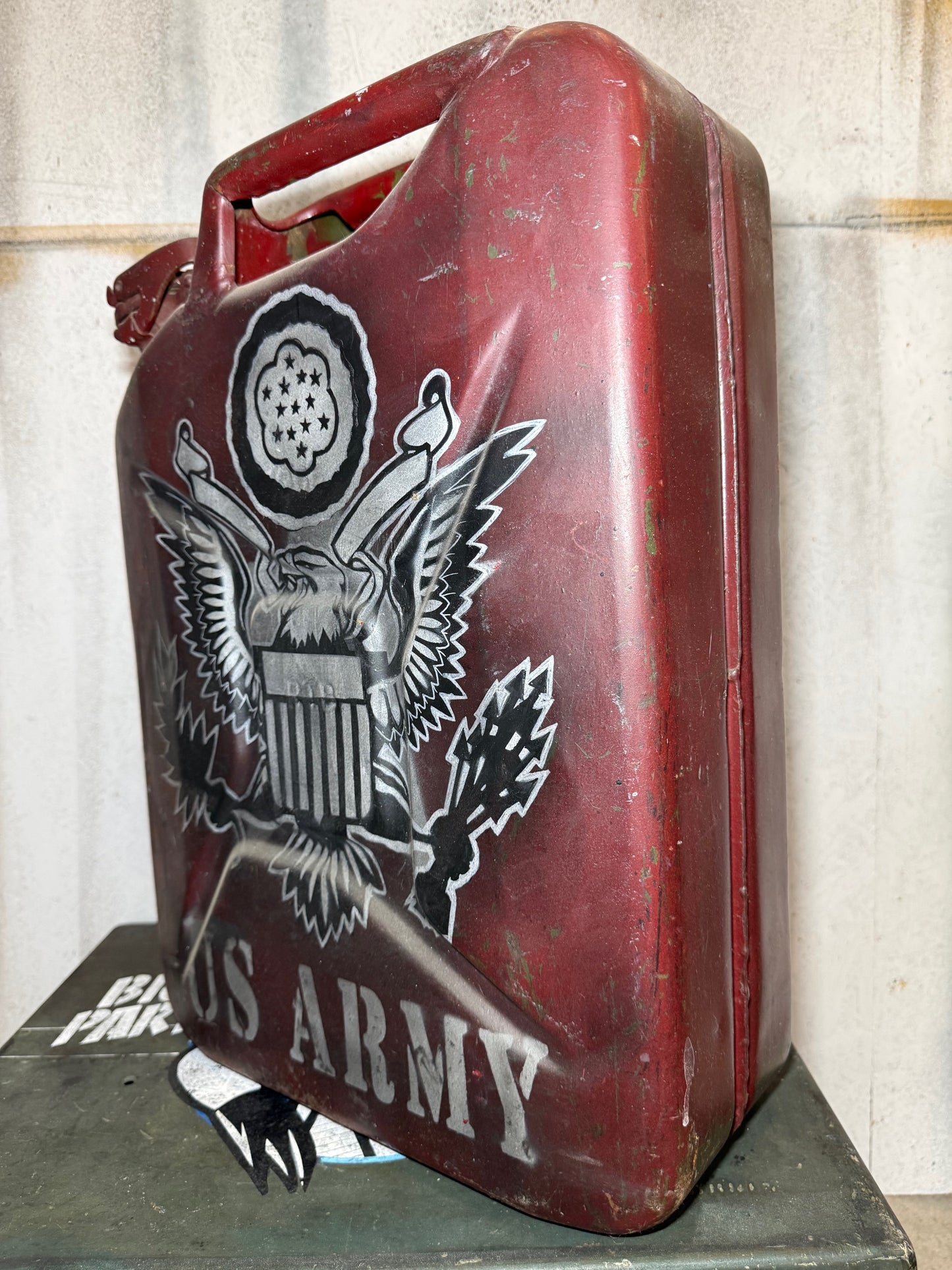 JERRYCAN US ARMY-CORBEAU (Fait main)