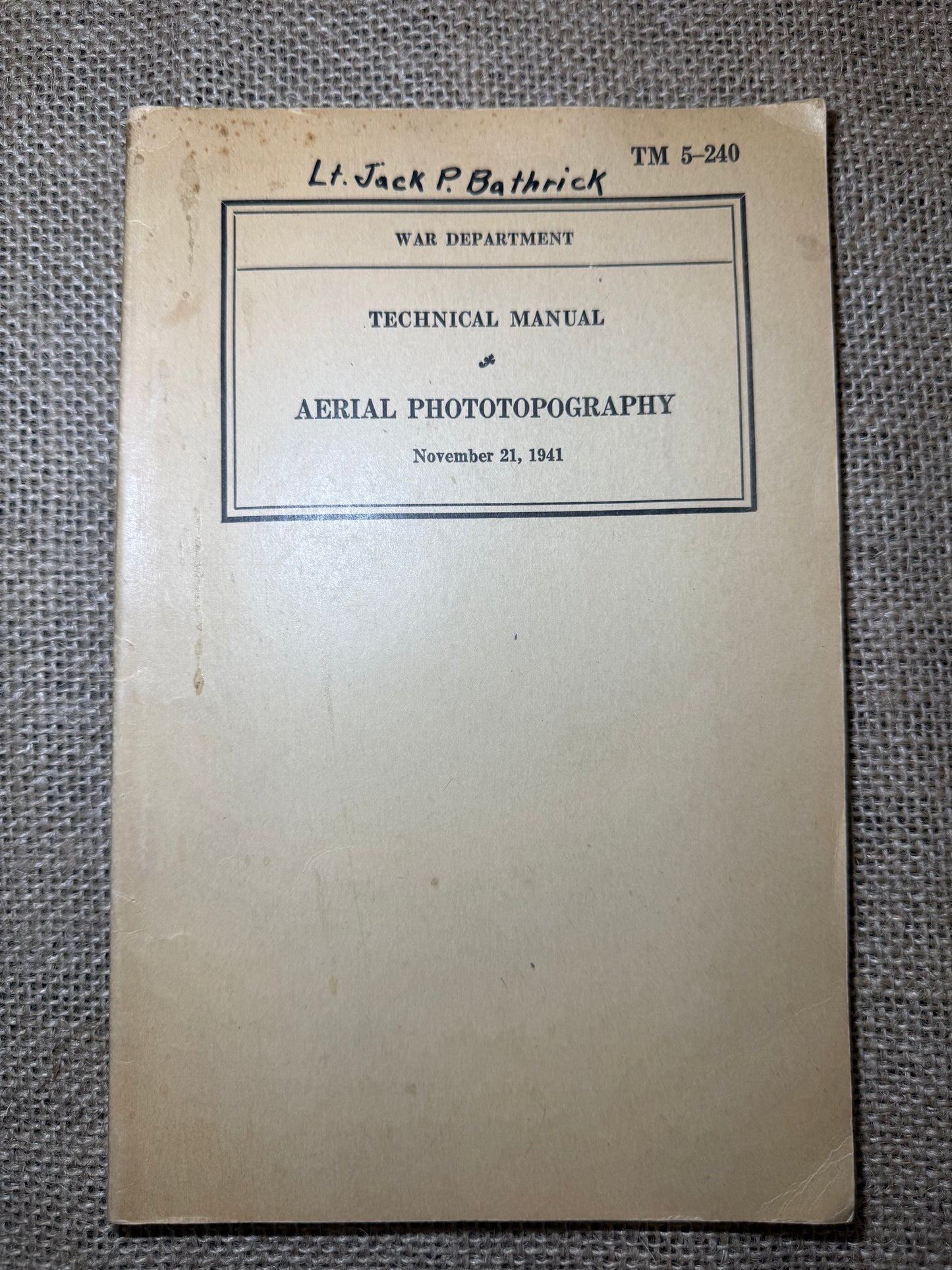 Manuel Aerial Phototopography TM 5-240 (Ref56)