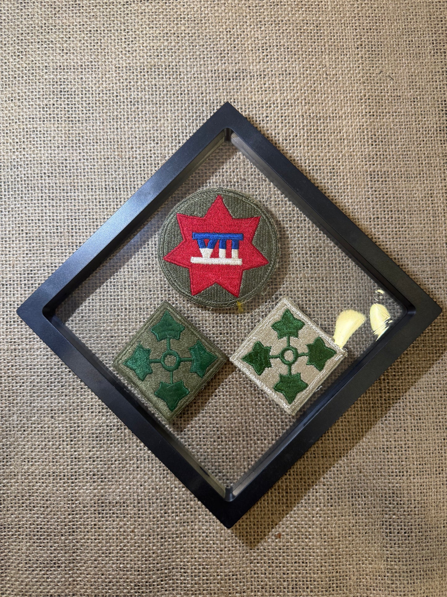 Patch US 4st Infantry Division & XIII Corp "en TRIO"