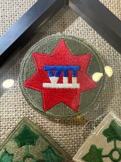 Patch US 4st Infantry Division & XIII Corp "en TRIO"