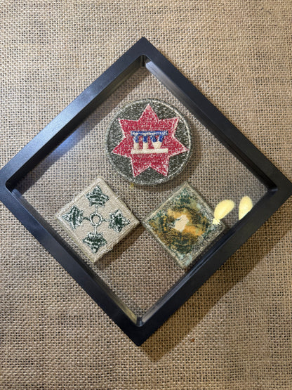 Patch US 4st Infantry Division & XIII Corp "en TRIO"