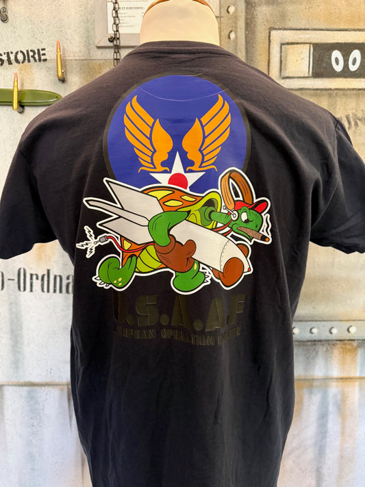 T-SHIRT TORTUE USAAF (Bleu)
